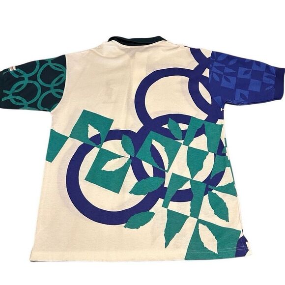 Vintage 1996 Atlanta Olympic Games Polo Shirt All Over print Logo Hanes Mens M - Picture 5 of 8